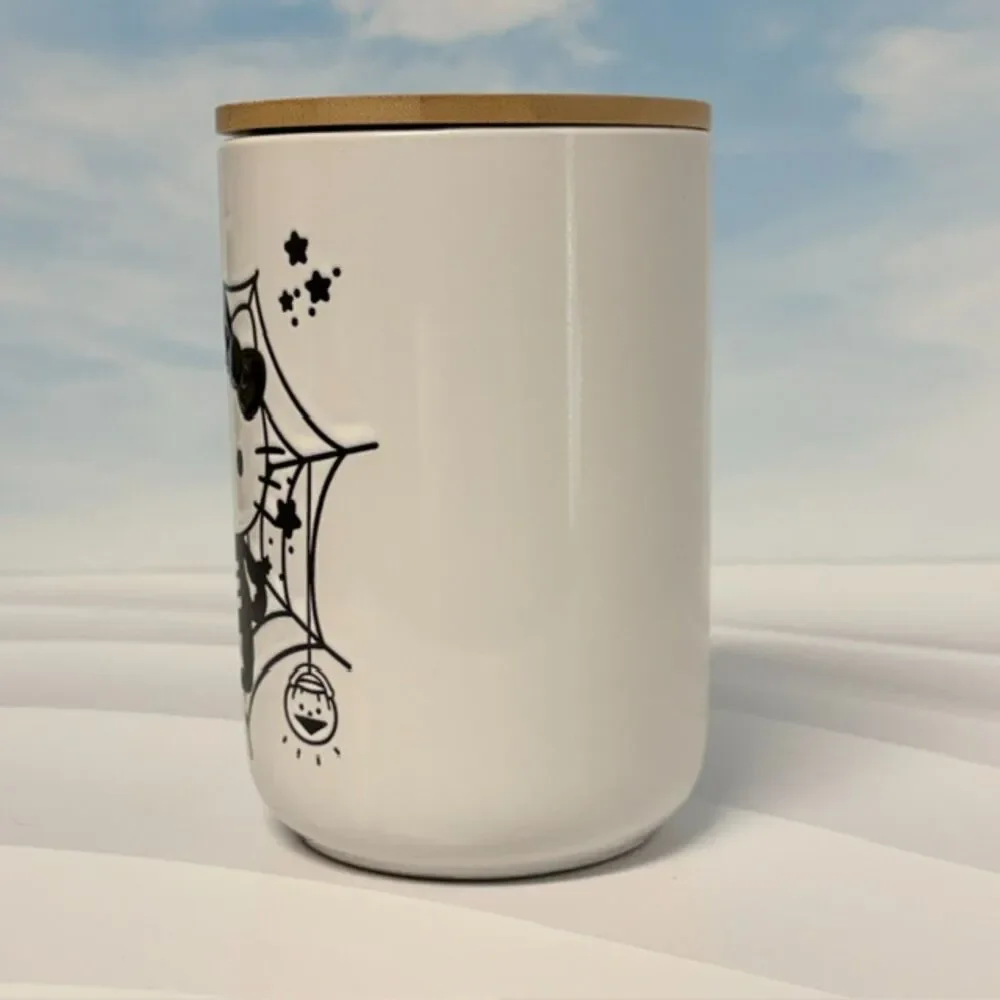 Hello Kitty Skeleton Halloween Ceramic Canister Bamboo Lid 40.57 Oz Sanrio 2023